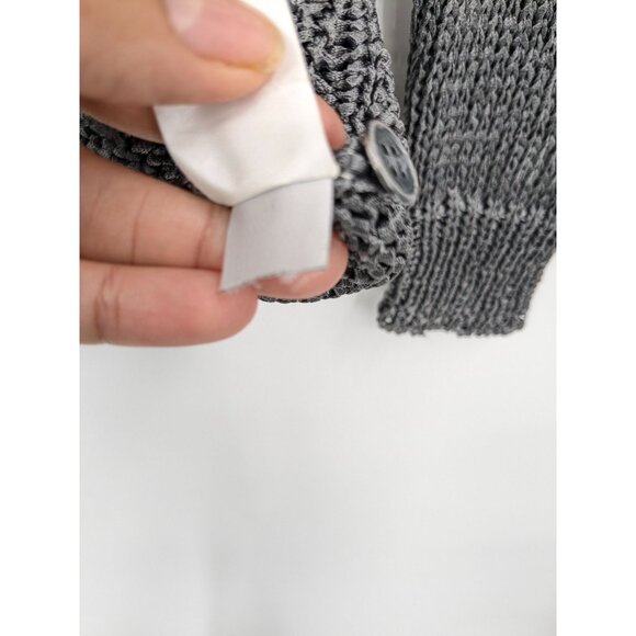 J.Crew Metallic Open Knit Cardigan Women Size S Button Up Pockets Capsule Preppy - Picture 3 of 9